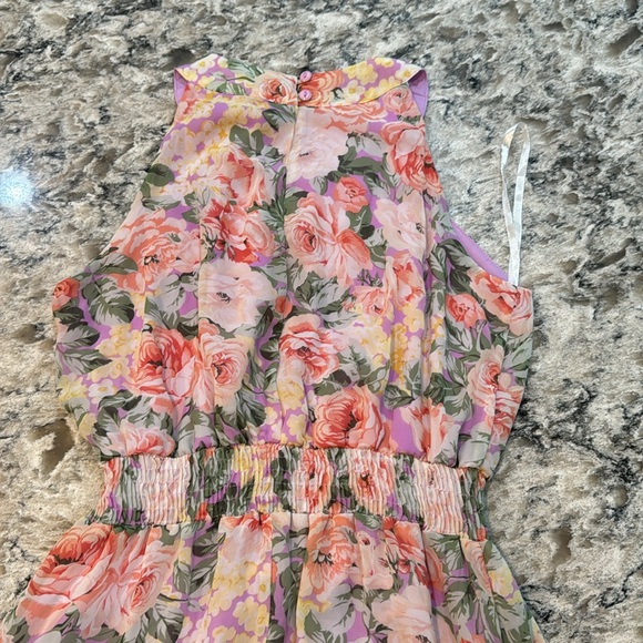 Stella & Julie | Macy’s | Tiered Pastel Floral Sleeveless Maxi Dress Size 4 - Picture 12 of 14